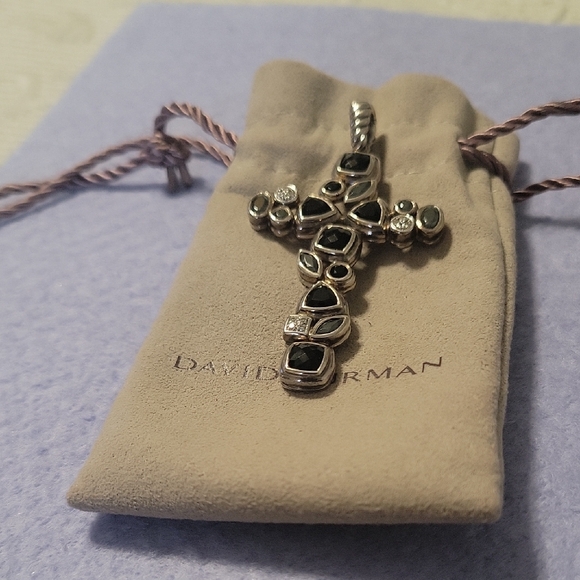 Authentic David Yurman 925  Black Onyx Cross - Picture 9 of 15